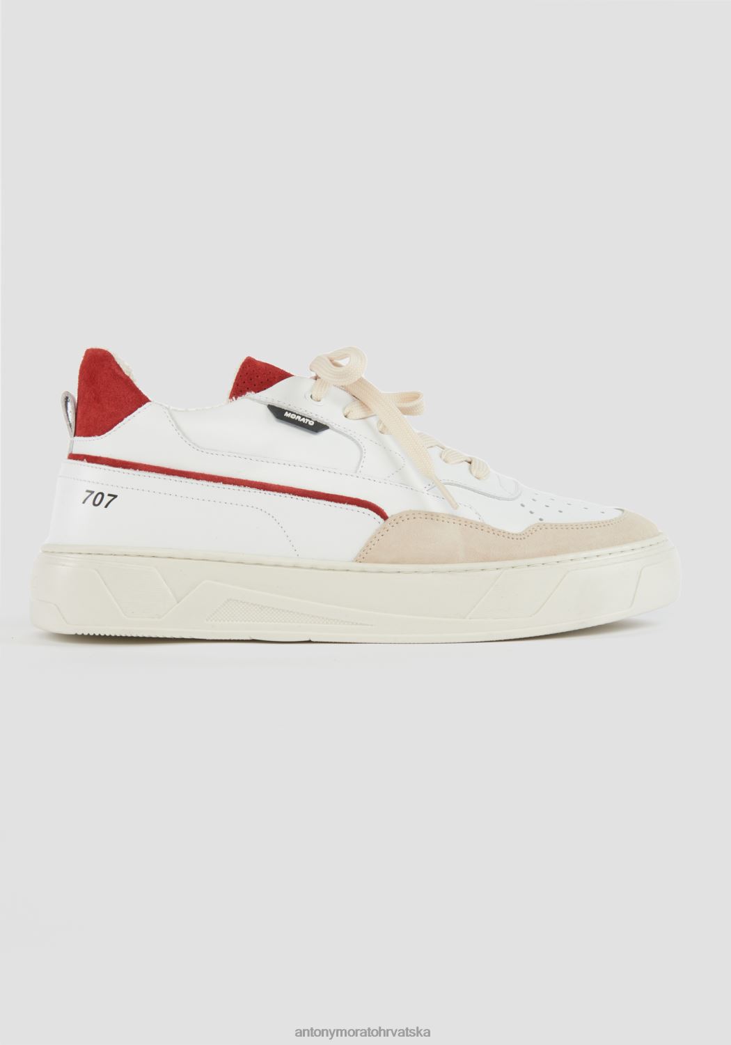 obuća Antony Morato 707 niske kožne tenisice Crvena muškarci L2H4F295