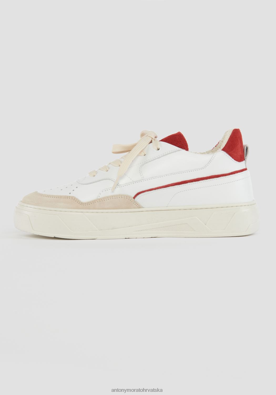 obuća Antony Morato 707 niske kožne tenisice Crvena muškarci L2H4F295