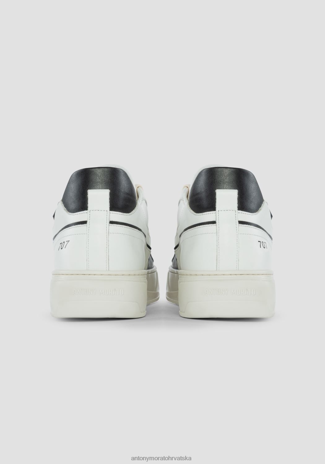 obuća Antony Morato 707 niske kožne tenisice s kontrastnim detaljima i perforiranim vrhom crno muškarci L2H4F316