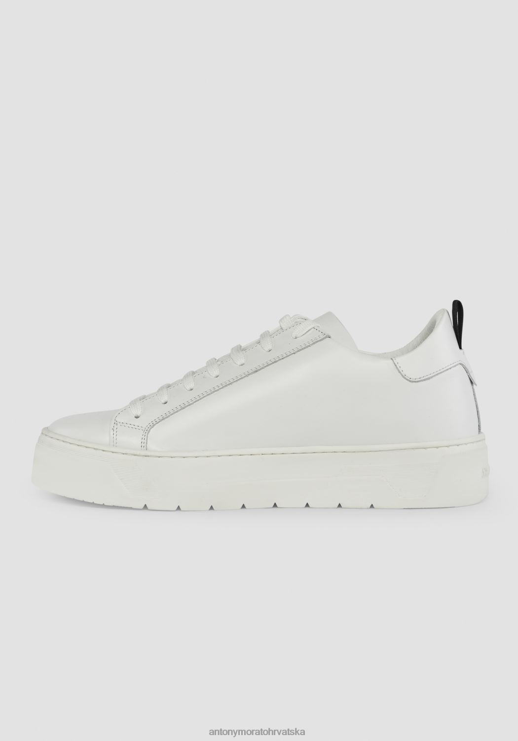 obuća Antony Morato široke niske tenisice od 100% kože s logotipom sa strane bijela muškarci L2H4F315