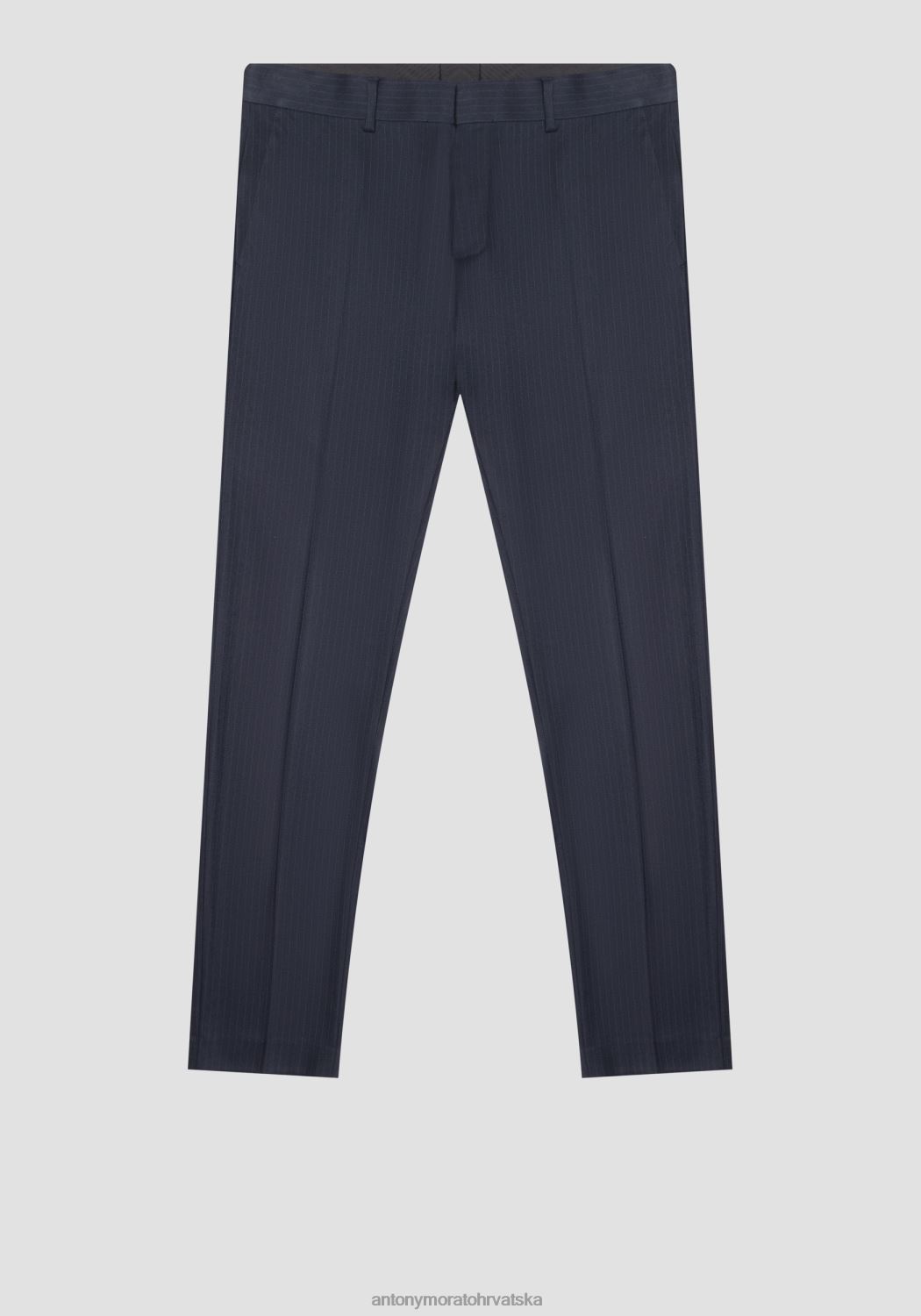 odjeća Antony Morato bonnie hlače uskog kroja od tkanine od mješavine viskoze s motivom na pruge plava tinta muškarci L2H4F246