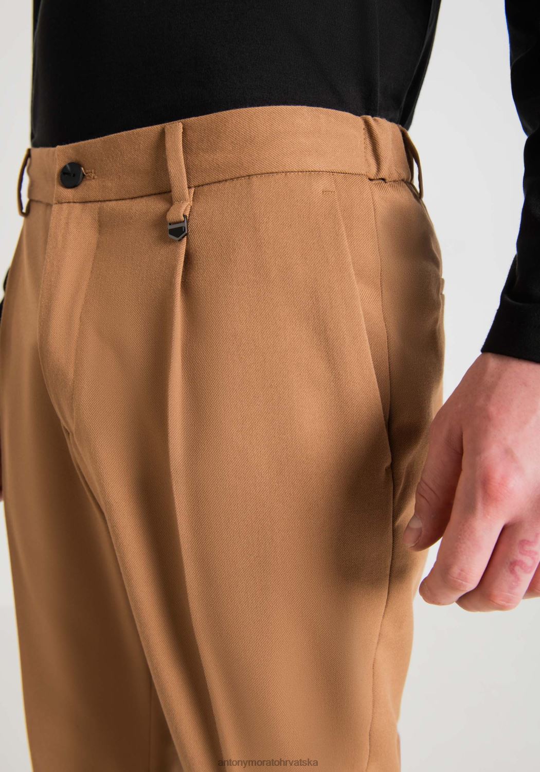 odjeća Antony Morato gustaf mrkva kroj hlače od rastezljive tkanine od mješavine viskoze s elastičnim pojasom 2098 muškarci L2H4F278