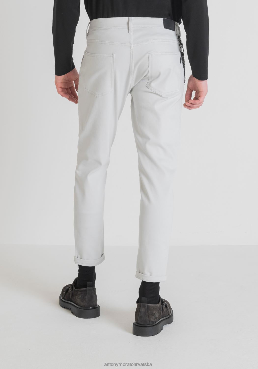 odjeća Antony Morato oliver uske hlače do gležnja od mekog rastezljivog pamučnog kepera 1013 muškarci L2H4F267