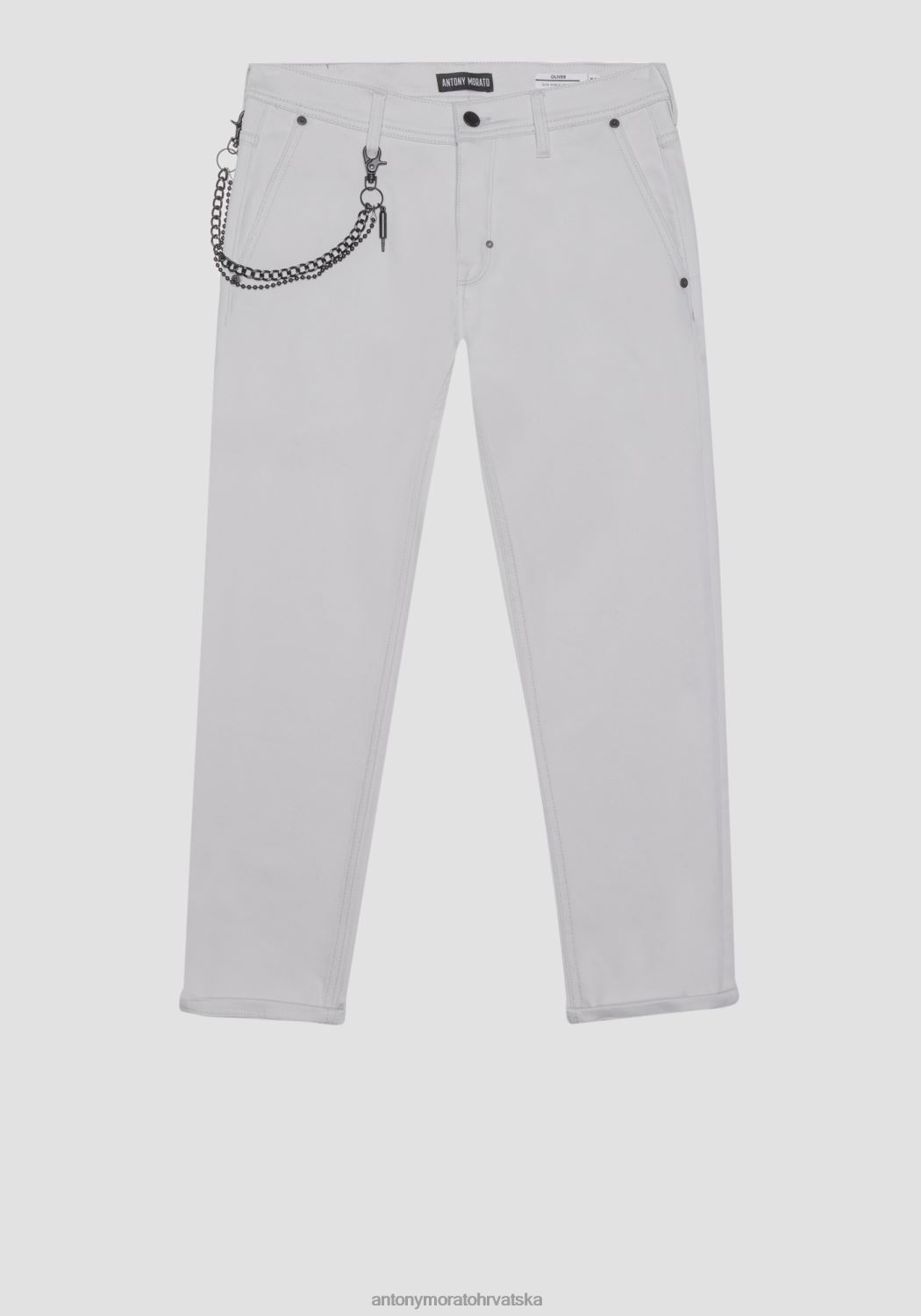 odjeća Antony Morato oliver uske hlače do gležnja od mekog rastezljivog pamučnog kepera 1013 muškarci L2H4F267