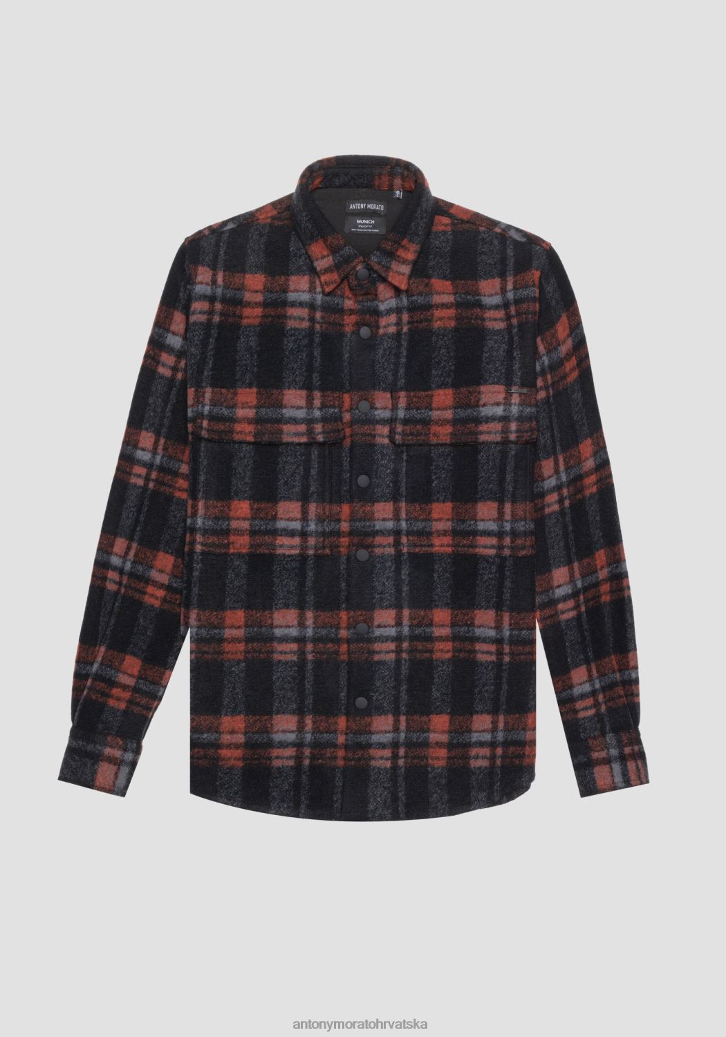 odjeća Antony Morato Münchenska obična košulja ravnog kroja od tople mješavine tkanine crno muškarci L2H4F127