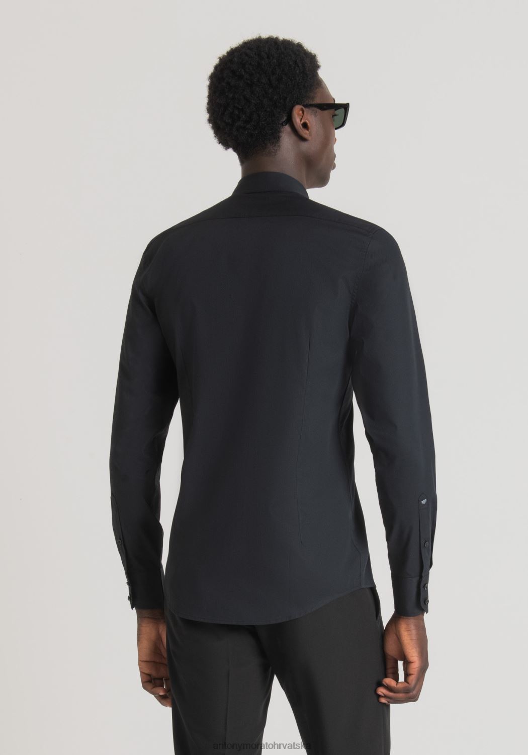 odjeća Antony Morato napoli slim fit majica od 100% pamuka crno muškarci L2H4F105