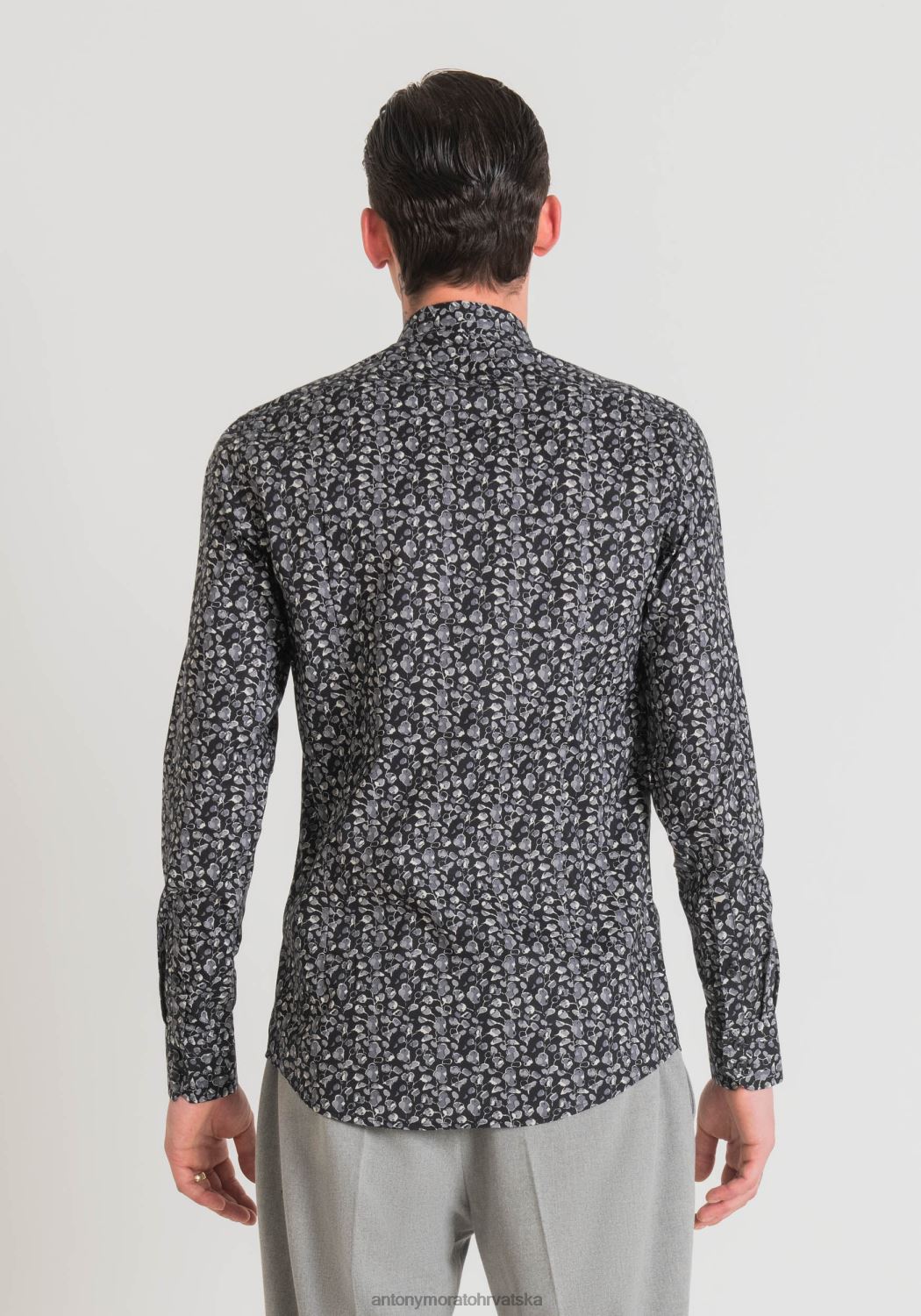 odjeća Antony Morato napoli uska košulja od mekog pamuka s printom 9074 muškarci L2H4F112