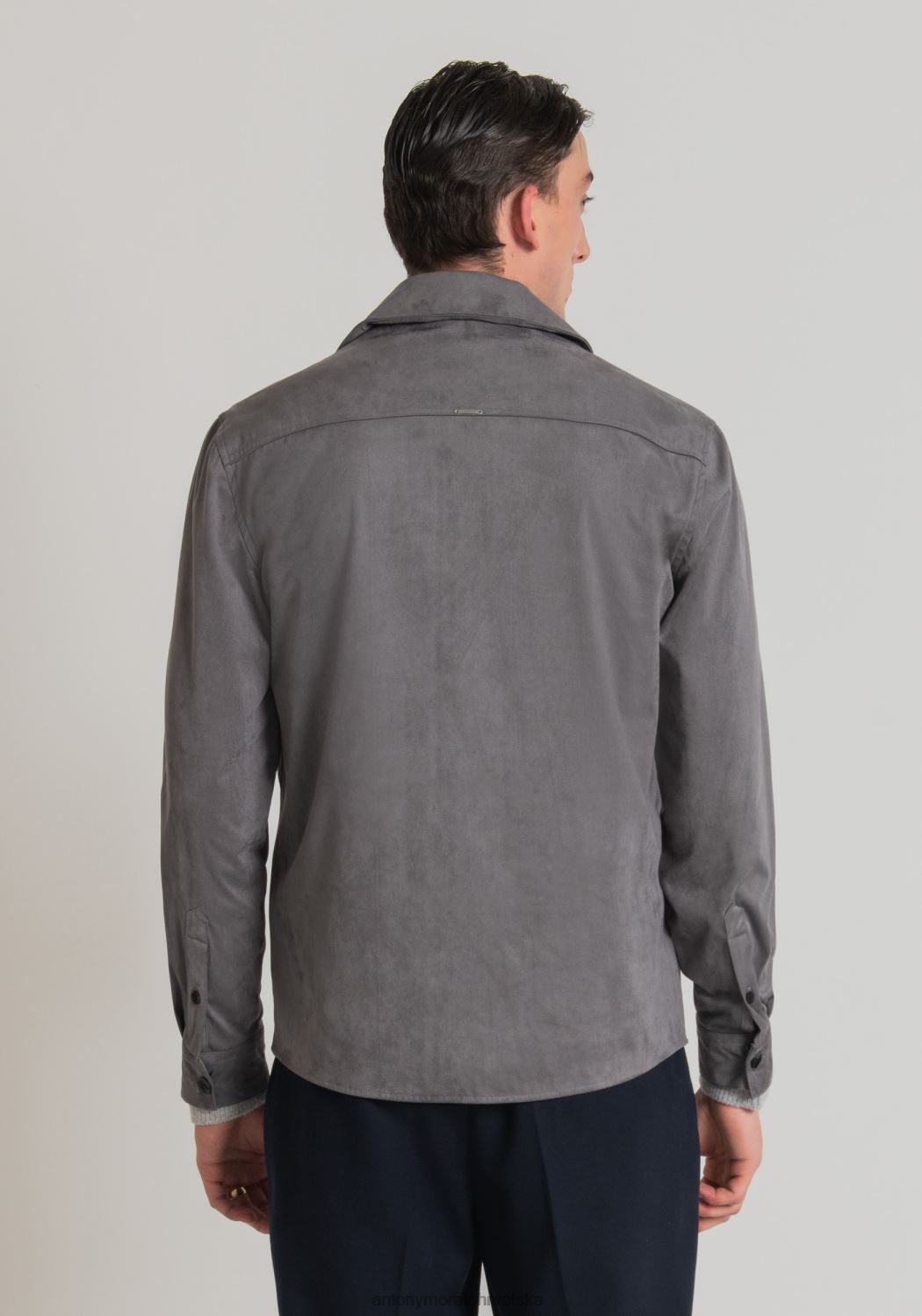 odjeća Antony Morato obična košulja ravnog kroja od rastezljive tkanine s efektom brušene kože 9074 muškarci L2H4F133