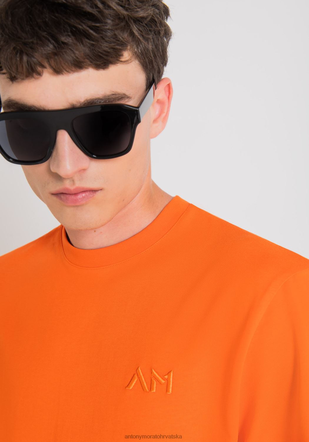 odjeća Antony Morato oversize majica kratkih rukava od 100% pamuka s izvezenim logom 5097 muškarci L2H4F151