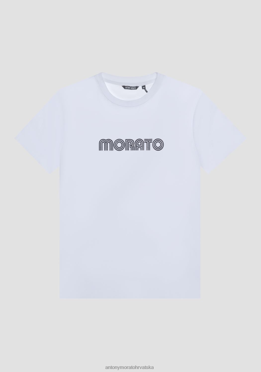 odjeća Antony Morato uska majica kratkih rukava od 100% pamuka s printom logotipa bijela muškarci L2H4F163