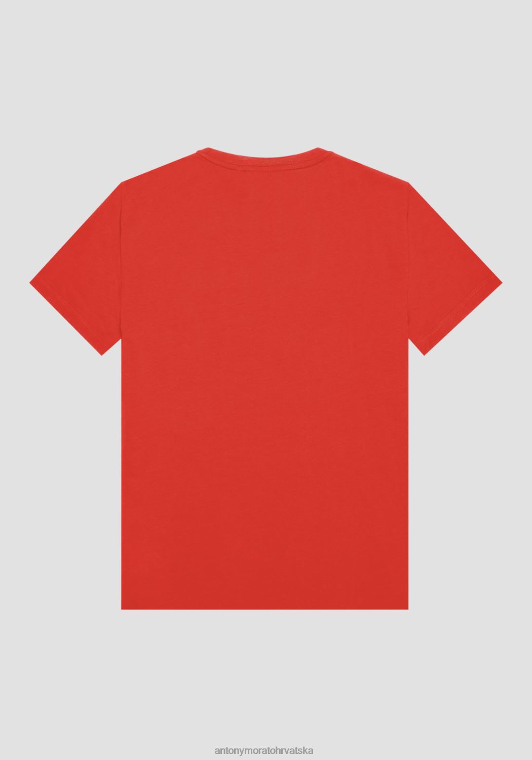 odjeća Antony Morato uska majica kratkih rukava od čistog pamuka s morato printom vatreno crveno muškarci L2H4F188