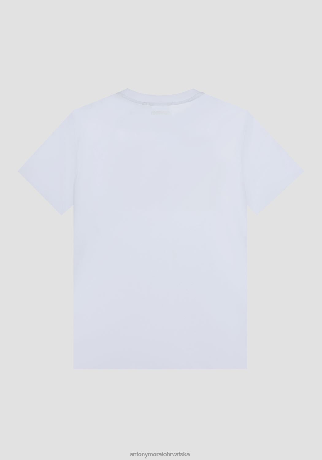 odjeća Antony Morato uska majica kratkih rukava od mekog 100% pamuka s printom lubanje bijela muškarci L2H4F187