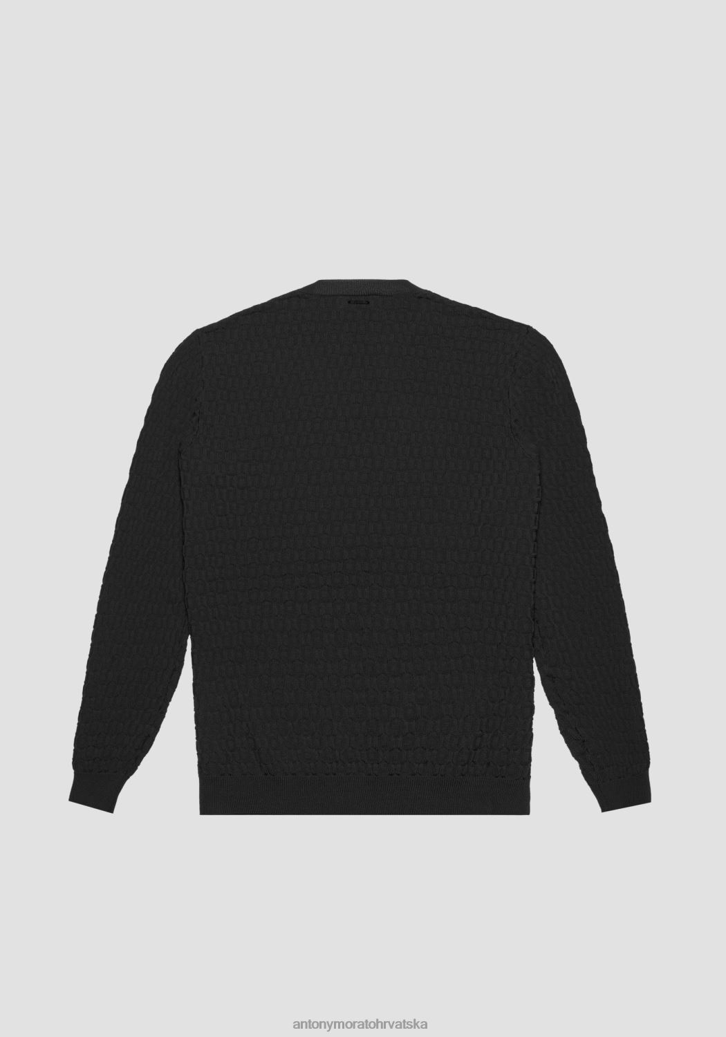 odjeća Antony Morato trenirka uobičajenog kroja od pređe s 3d jacquard uzorkom crno muškarci L2H4F88