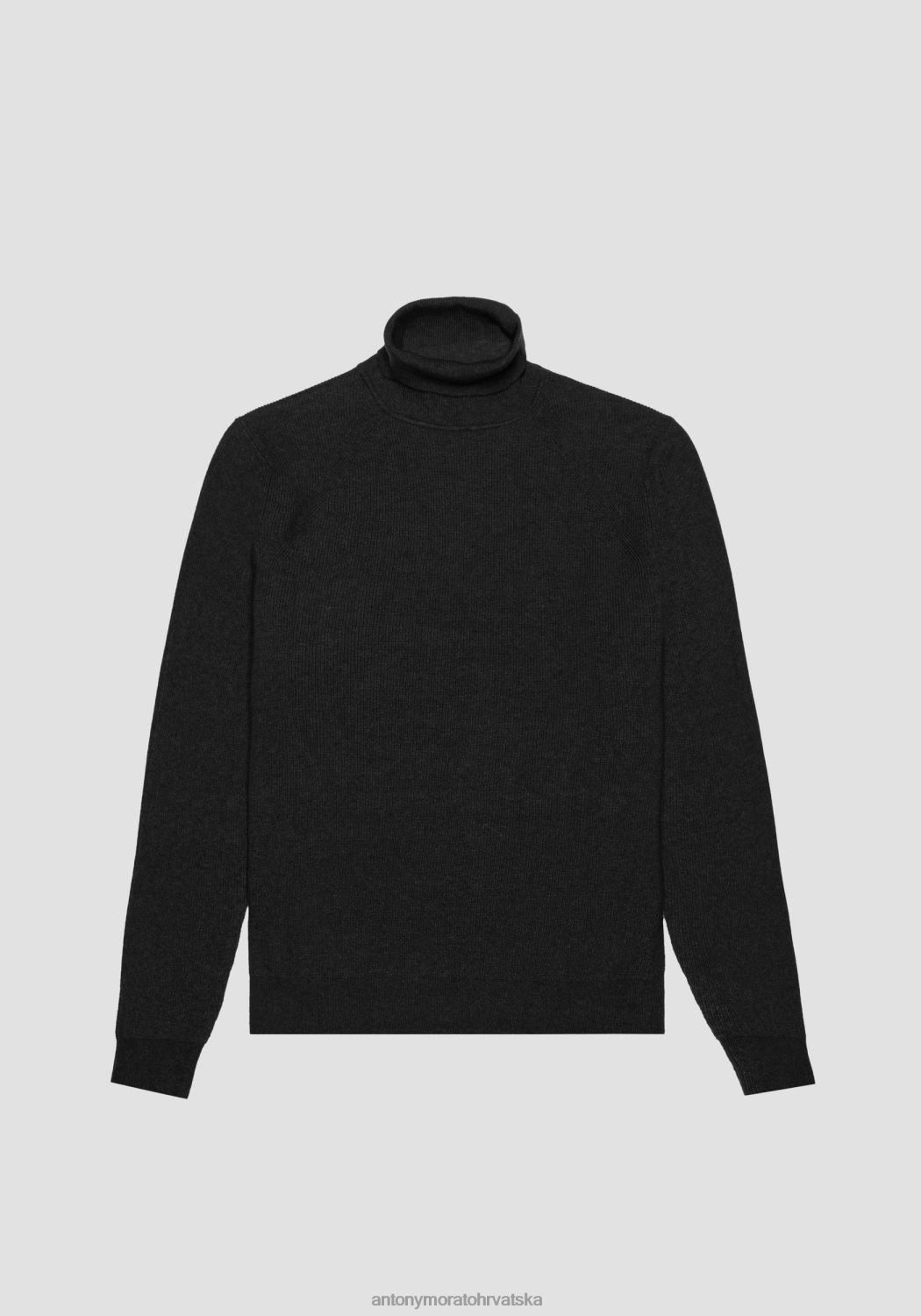 odjeća Antony Morato uski kroj lažnog polo ovratnika od pređe od mješavine vune i pamuka crno muškarci L2H4F89